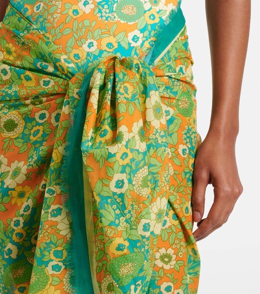 Jeff printed cotton beach cover-up