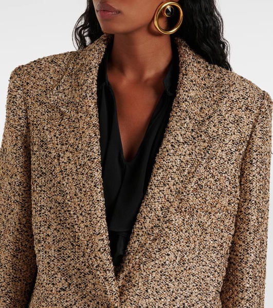 Oversized tweed lamé blazer