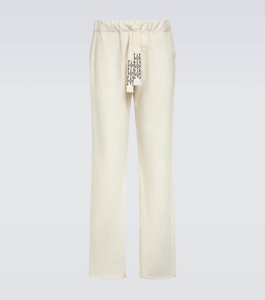 Akasha cotton-blend straight pants