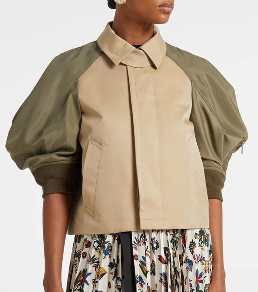 Paneled cotton-blend jacket