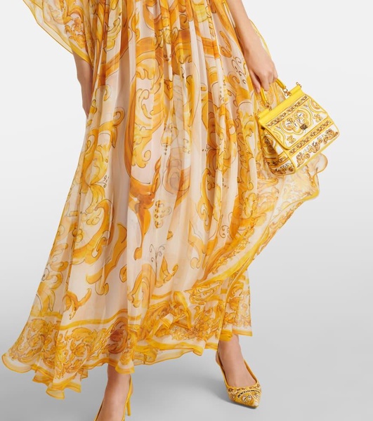 Majolica silk chiffon maxi dress
