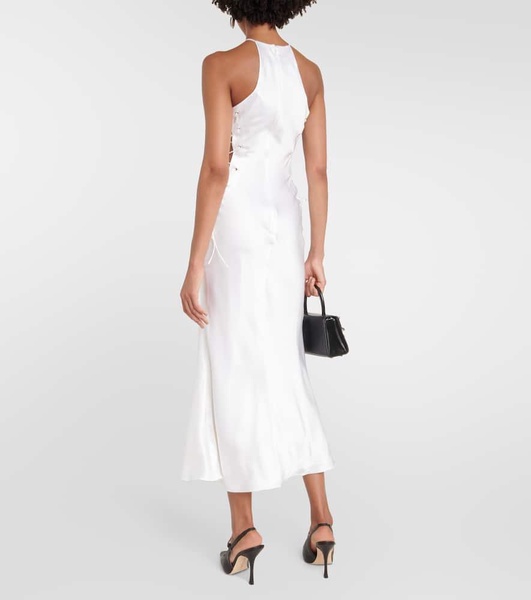 Silk-blend midi dress