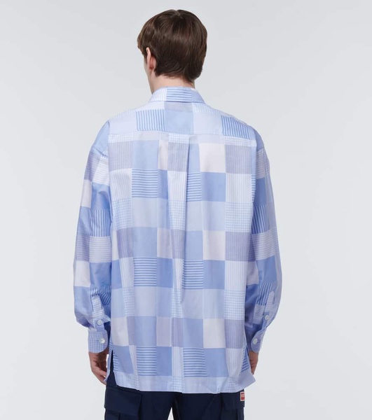 Patchwork oversized cotton shirt