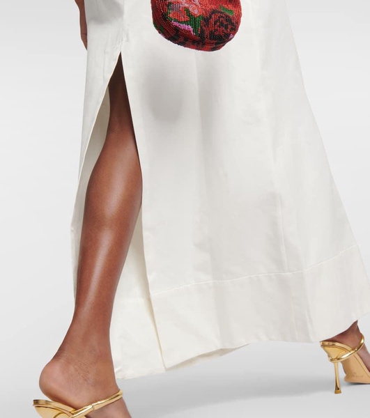 Matelassé cutout strapless maxi dress