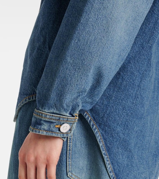 Hooded denim shirt