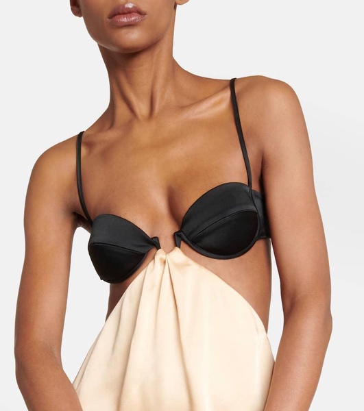 Embroidered cutout gown