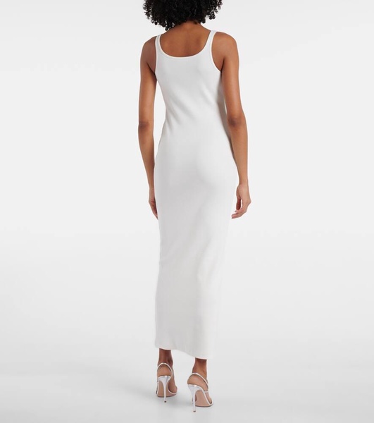 Ribbed-knit cotton jersey maxi dress