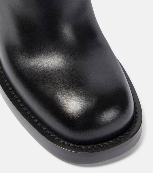 Stirrup leather knee-high boots
