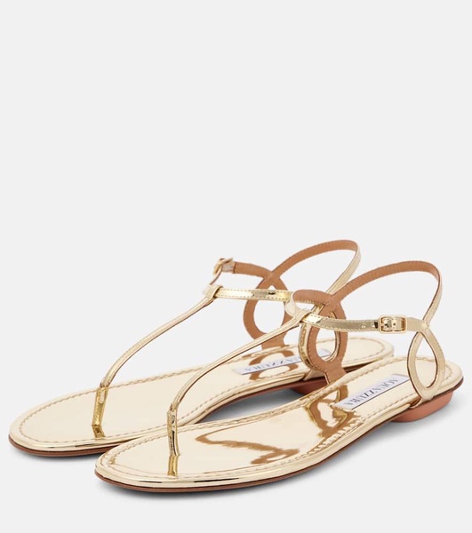 Almost Bare metallic leather thong sandals