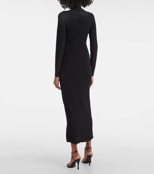 Miracle mesh-paneled knitted maxi dress 