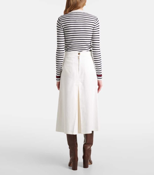 Renoir pleated cotton midi skirt