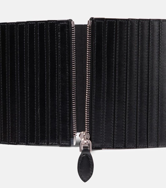 Striped corset leather belt