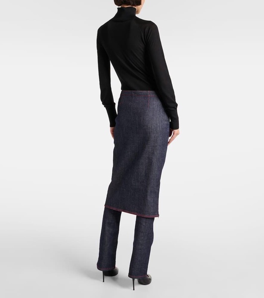 Denim skirt pants