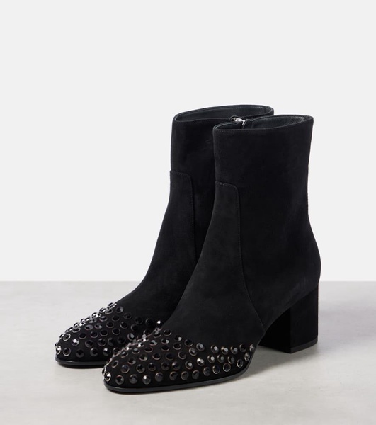 Embellished suede ankle boots