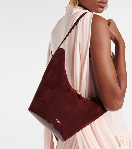 Shape Small suede and leather bucket bag