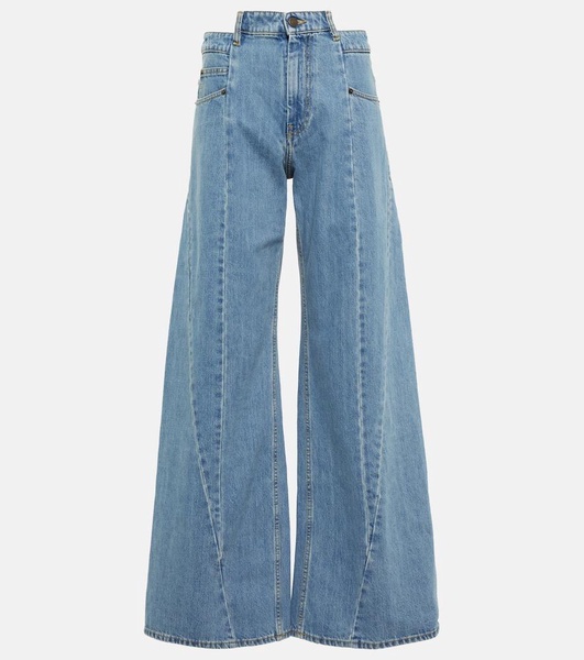 Décortiqué high-rise wide-leg jeans
