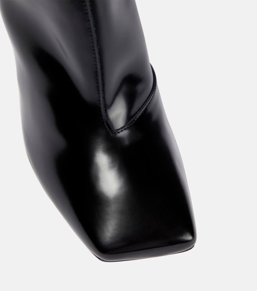 Patent leather ankle boots