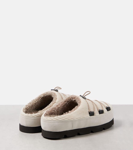 Chunky shearling-lined slippers