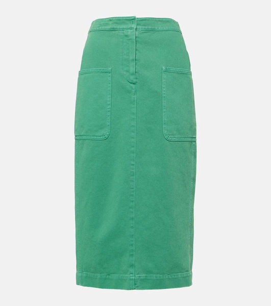 Werther cotton drill midi skirt