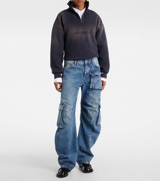 Low-rise barrel-leg cargo jeans