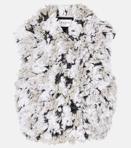 Lynx faux shearling jacquard vest