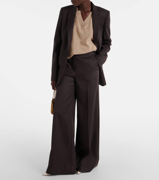 High-rise wool wide-leg pants