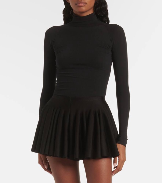Godet pleated shorts