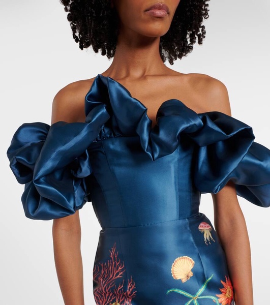 Dorian printed ruffled minidress