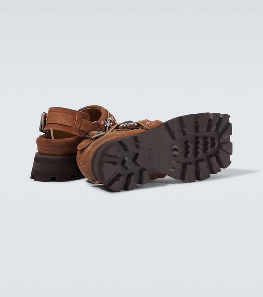 Leather slingback mules