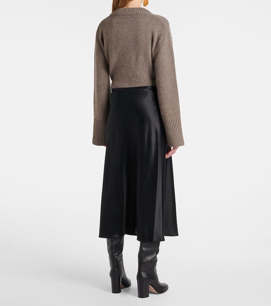 Carnet silk midi skirt