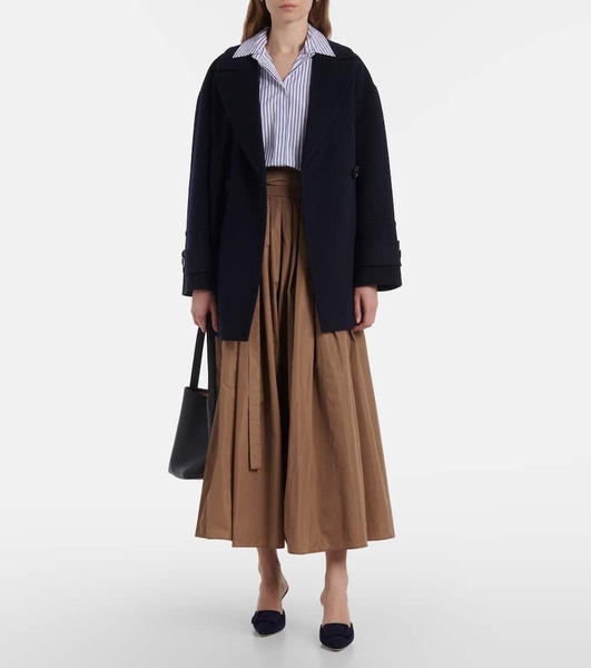 Gea pleated tafeta maxi skirt