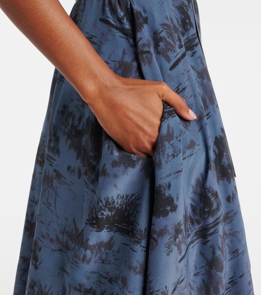 Kiera printed silk midi dress