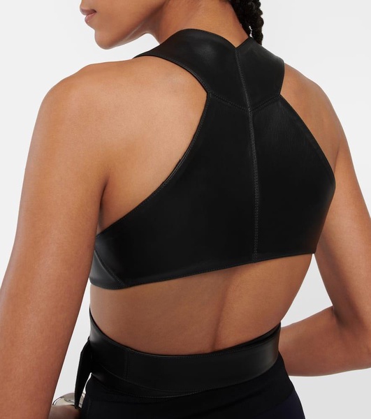 Leather crop top