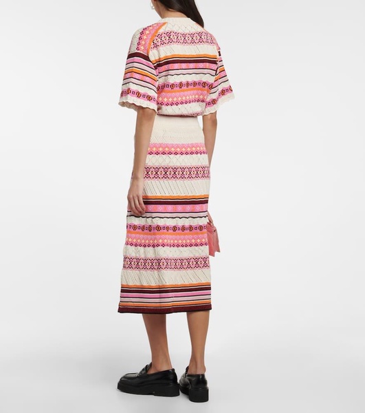 Jacquard cotton-blend maxi skirt