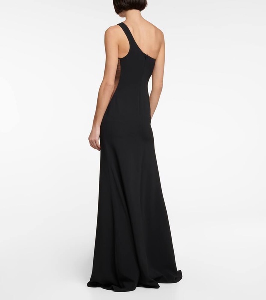 One-shoulder cady maxi dress
