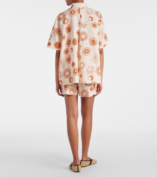 Montauk linen and cotton bowling shirt