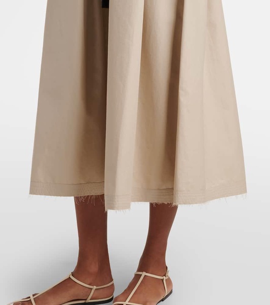 Amina pleated cotton midi dress