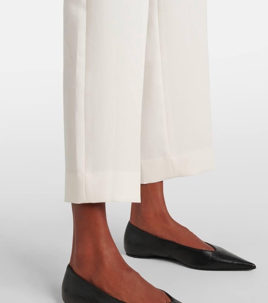 High-rise cropped straight pants