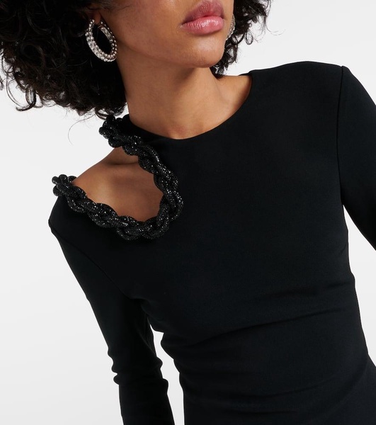 Crystal-embellished cutout gown