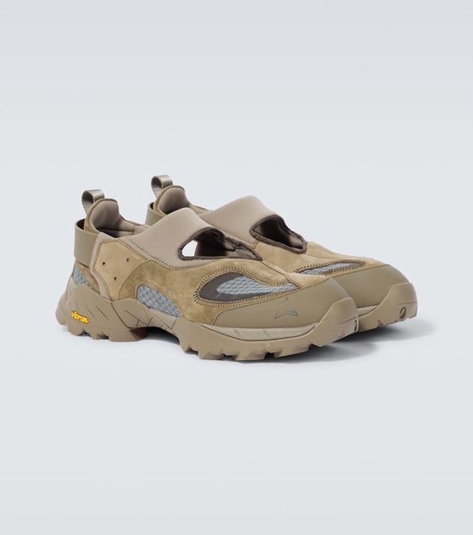 Rozes suede-trimmed sneakers