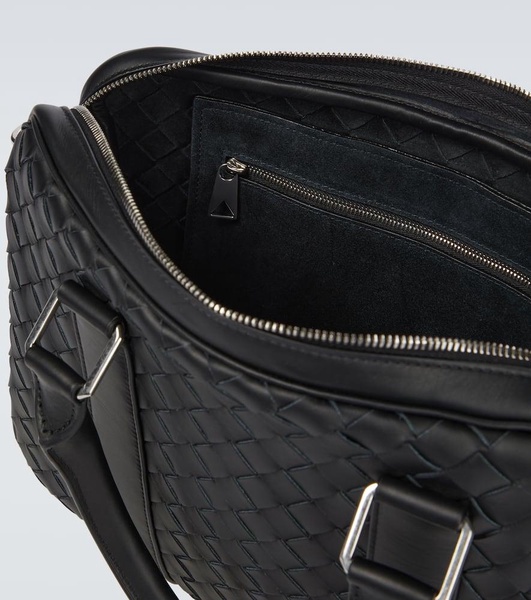 Intrecciato leather briefcase