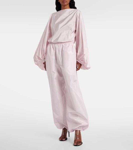 Balloon silk wide-leg pants