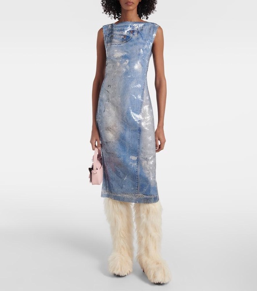 Faux fur knee-high boots