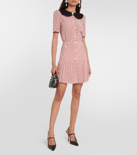 Printed silk minidress