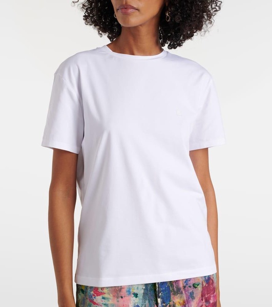 Face cotton-blend jersey T-shirt