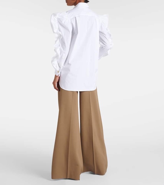 Pleiadi ruffled cotton poplin shirt
