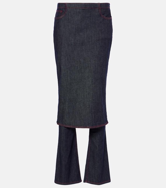 Denim skirt pants
