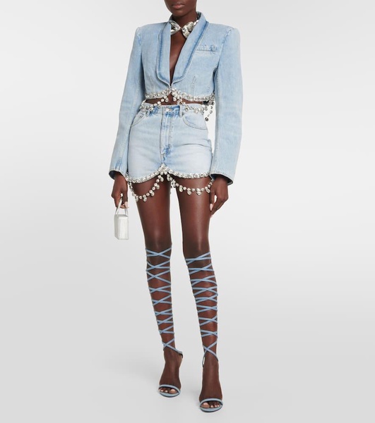 x Sergio Rossi Marquise denim sandals