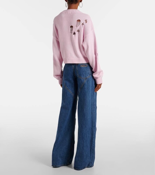 Embellished cotton and cashmere cardigan