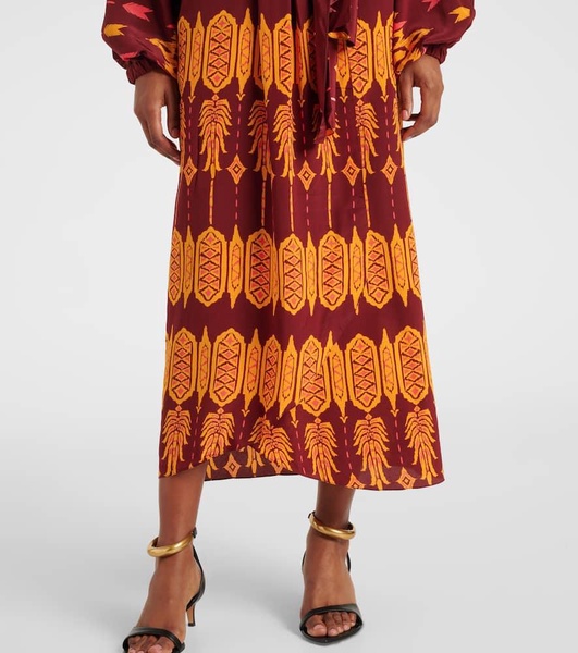 Printed silk wrap dress